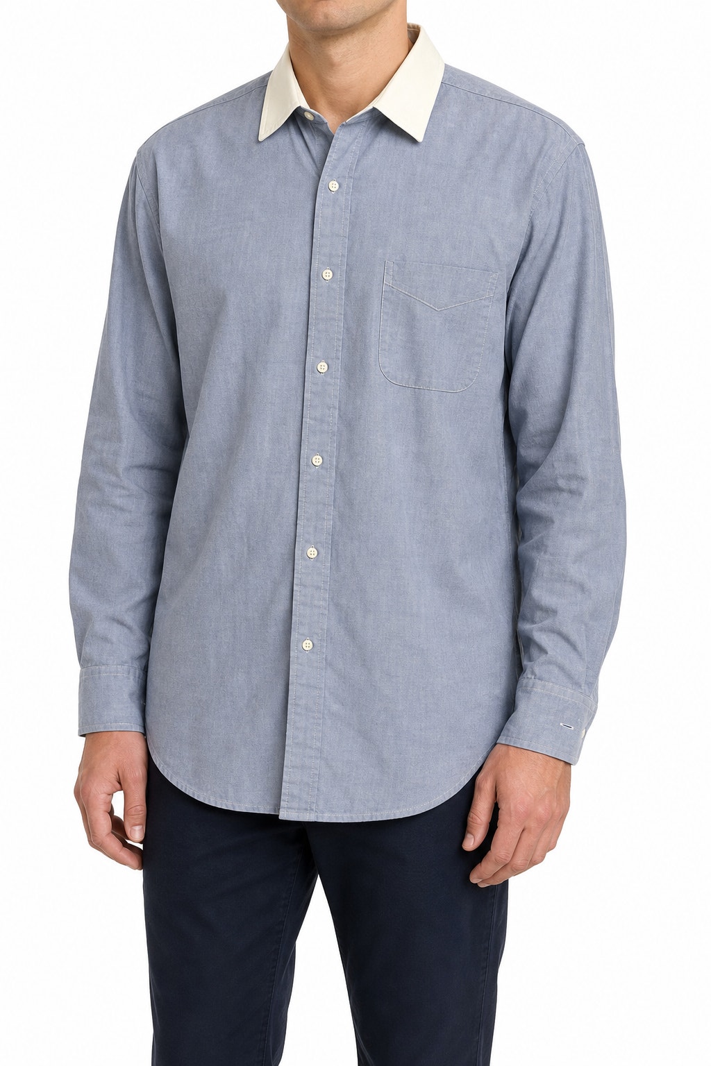 Brooks Brothers Makers Men's Blue Contrast Collar French Cuffs Shirt 16.5-4